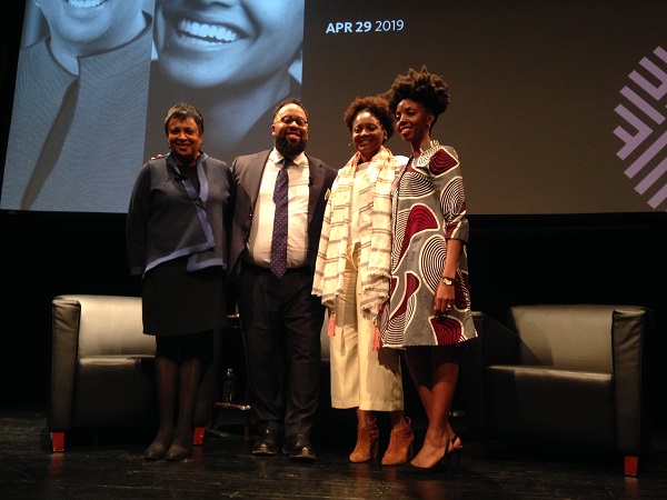 Librarian of Congress Dr. Carla Hayden, Schomburg Center Director Kevin Young, U.S. Poet Laureate Tracy K. Smith, and Novella Ford, Schomburg Center Associate Director, Public Programs and Exhibitions