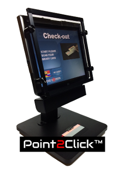 Point 2 Click adapter framing a self checkout screen