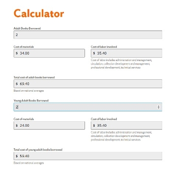 screen shot of True Value Calculator