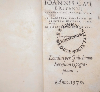 title page of rare book De Canibus Brittanicis
