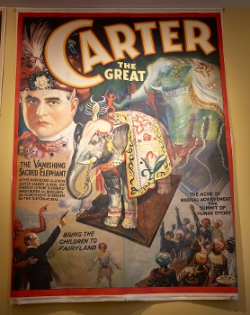 theater poster for Carter the Great with elephant and other images