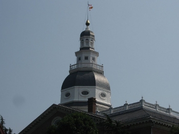 Maryland State House above treetops