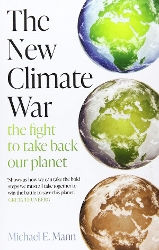 New Climate War cover (white background with a normal green and blue Earth globe with two progressively more sickly looking globes beneath it).