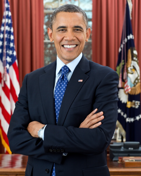 President Barack Obama in the Oval Office official portrait