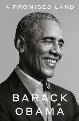 Cover of Promised Land with black and white profile headshot of Barack Obama