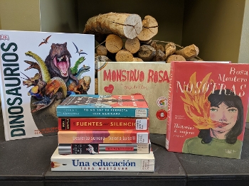 Books in Spanish on display