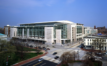 Exterior, aerial view of the Washington DC Convention Center, where the ALA annual convention was held in June, 2019