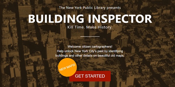 NYPL building inspector project landing page screenshot