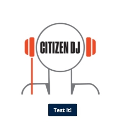 Citizen DJ logo in stylized head with headphones