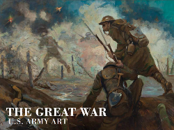 The Great War U.S. Army Art showing painting of soldiers