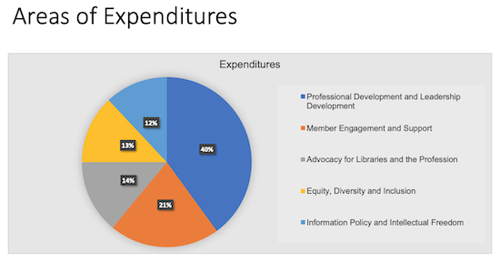 ALA Virtual council pie chart showing expenditures