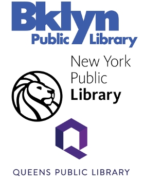 Brooklyn Public Library, New York Public Library, Queens Public Library logos