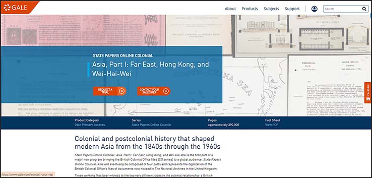 State Papers Online Colonial: Asia (Far East, Hong Kong, and Wei-Hai-Wei), Part 1 | eReview