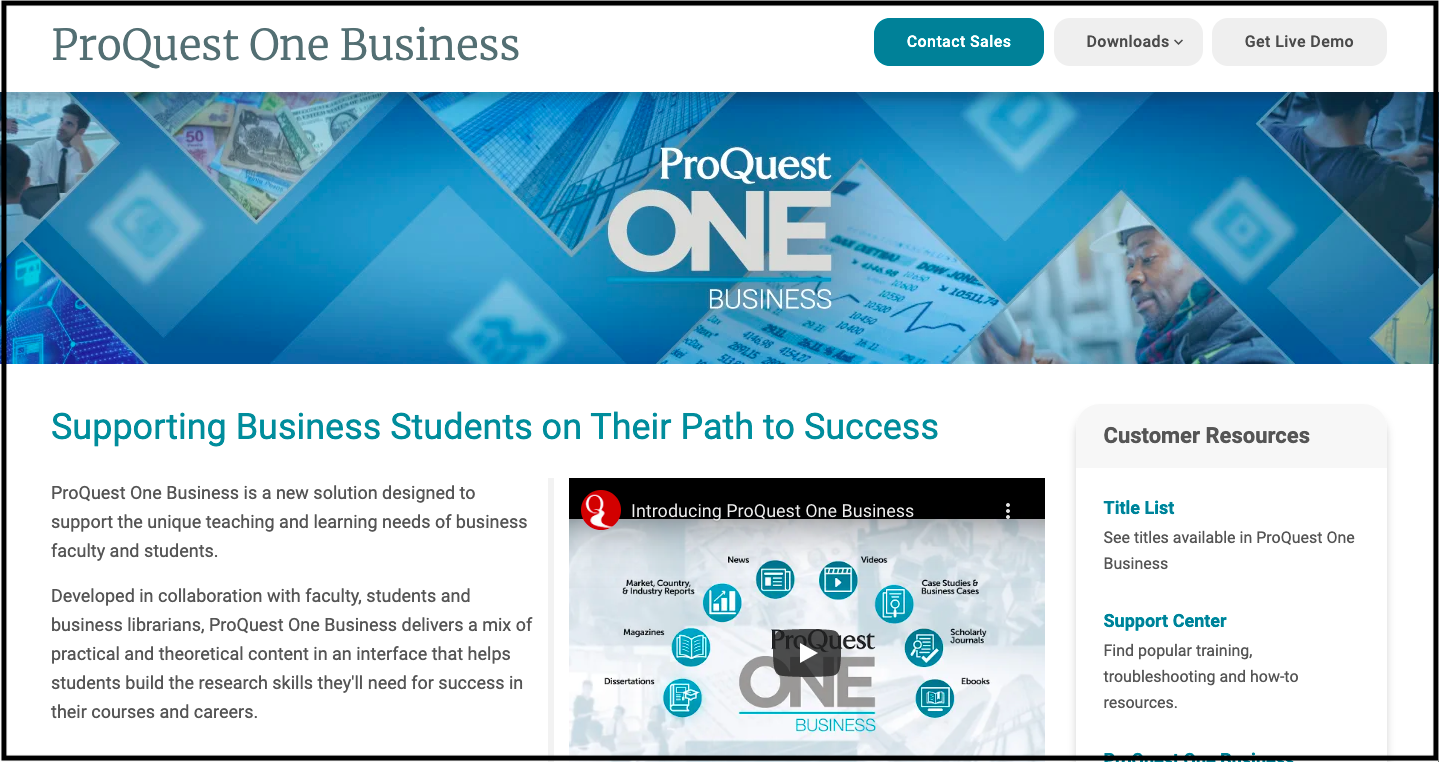 ProQuest One Business | Reference eReviews